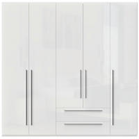 ORMAR SA KLASIČNIM VRATIMA bela, bela visoki sjaj  227/224/56 cm  - bela visoki sjaj/bela, Dizajnerski, pločasti materijal/plastika (227/224/56cm)