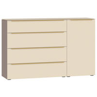 SIDEBOARD  135/87/43 cm 4 Schublade(n)  - Hellbraun/Creme, Design, Glas/Holzwerkstoff (135/87/43cm) - Jutzler
