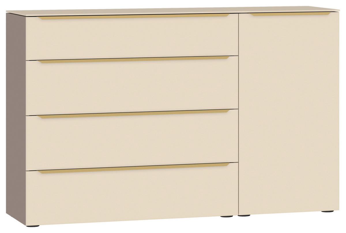 SIDEBOARD  135/87/43 cm 4 Schublade(n)  - Hellbraun/Creme, Design, Glas/Holzwerkstoff (135/87/43cm) - Jutzler