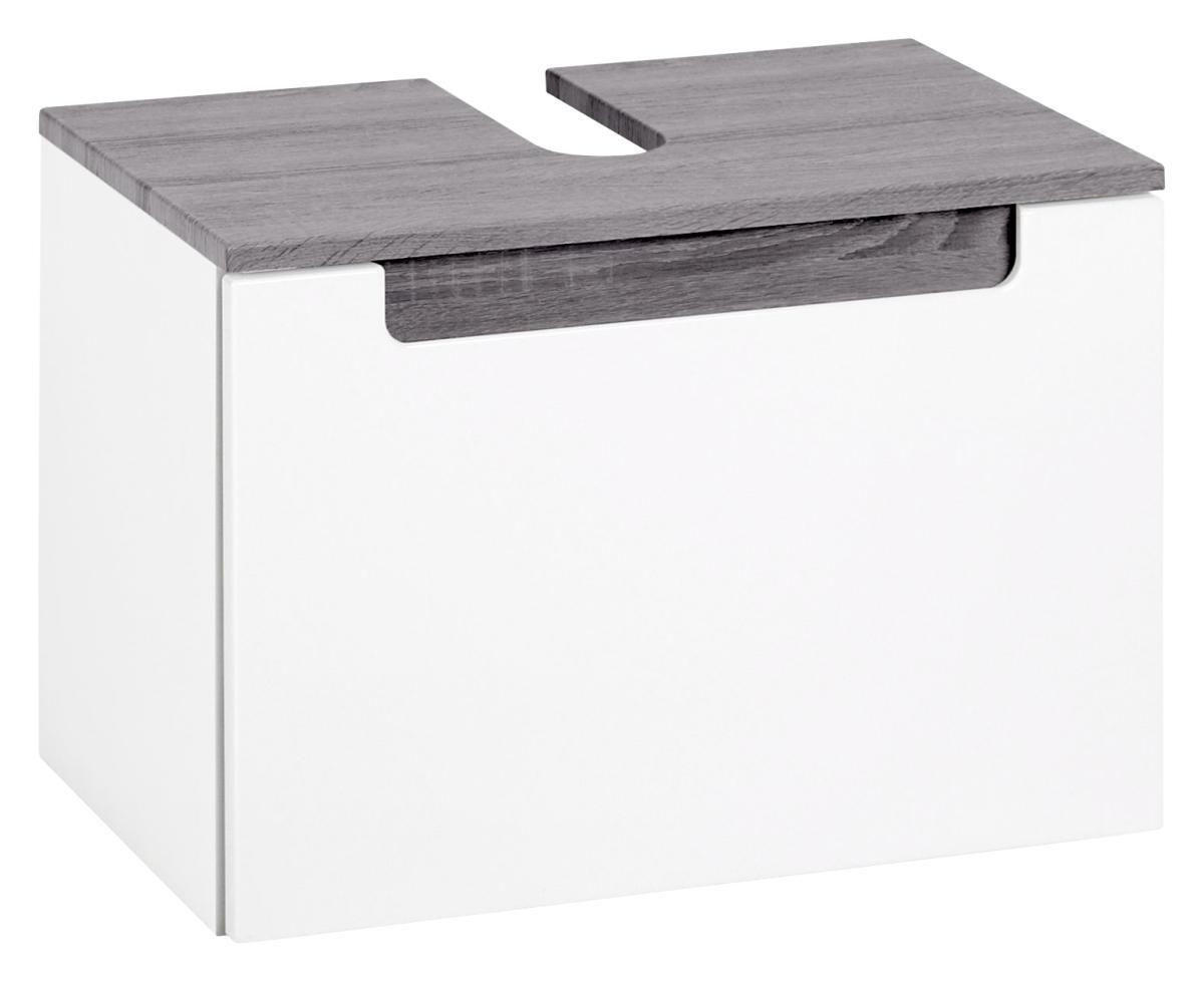 Waschbeckenunterschrank in 60/40/35 cm  - Weiss/Silbereichenfarben, Modern, Holzwerkstoff (60/40/35cm) - Held