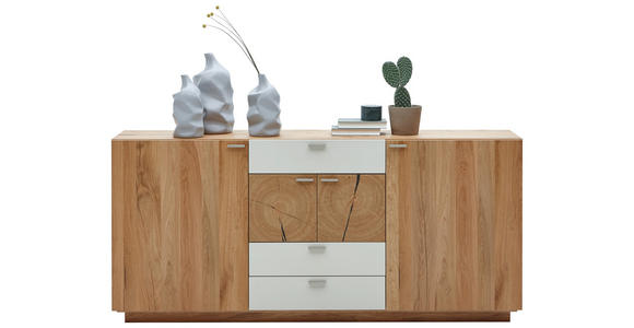 SIDEBOARD Asteiche furniert Eichefarben, Champagner - Champagner/Eichefarben, KONVENTIONELL, Holz/Metall (192/88/38cm) - Voleo