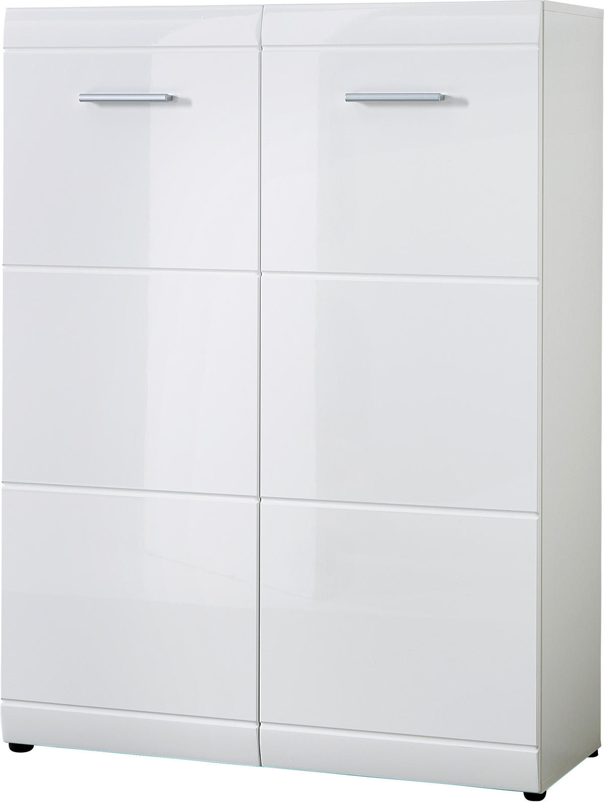 SCHUHSCHRANK Weiß  - Silberfarben/Schwarz, Design, Holzwerkstoff/Kunststoff (89,1/119,4/35,7cm) - Carryhome