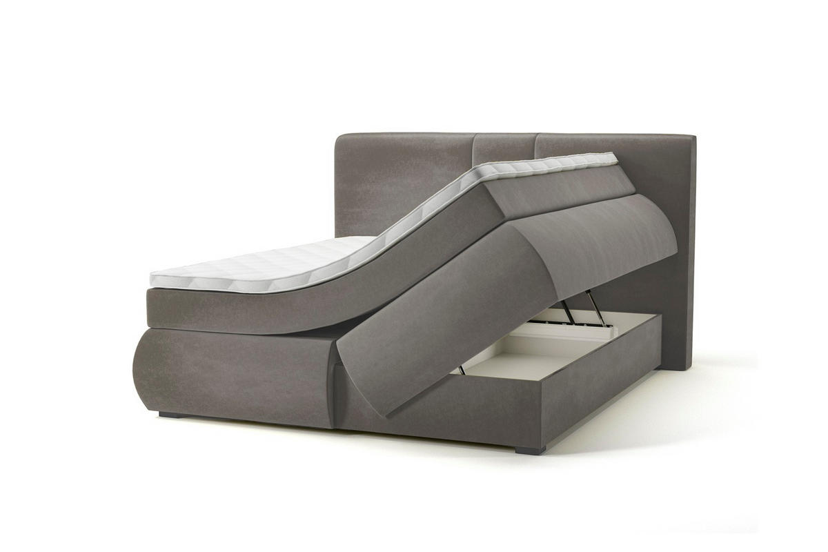 Pat, gri - negru/gri, Basics, plastic/lemn (160/200cm) - Xora