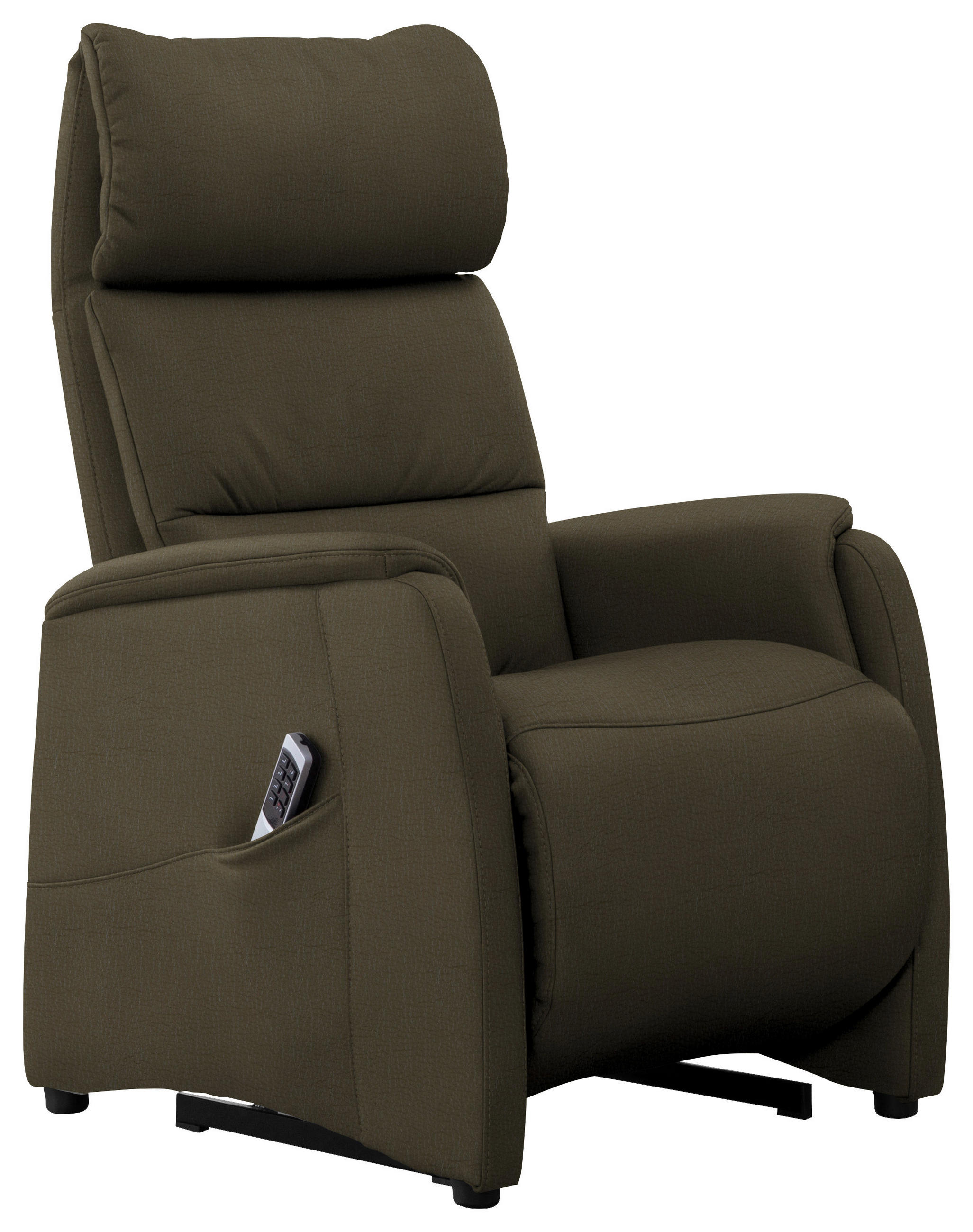 FERNSEHSESSEL in Olivgrün  - Schwarz/Olivgrün, KONVENTIONELL, Leder/Kunststoff (69/109/83cm) - Cantus