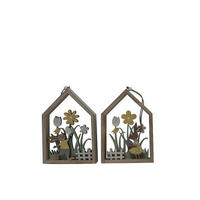 DEKOBLUME - Gelb/Naturfarben, LIFESTYLE, Holzwerkstoff/Textil (13/19,5/2,5cm)