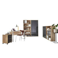BÜRO erweiterbar, abschließbar Sonoma Eiche, Anthrazit Hochglanz - Anthrazit Hochglanz/Sonoma Eiche, MODERN, Holzwerkstoff/Metall - MID.YOU
