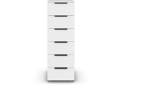 KOMMODE 40/119/42 cm in Weiß - Graphitfarben/Alufarben, Trend, Holzwerkstoff/Metall (40/119/42cm) - Novel