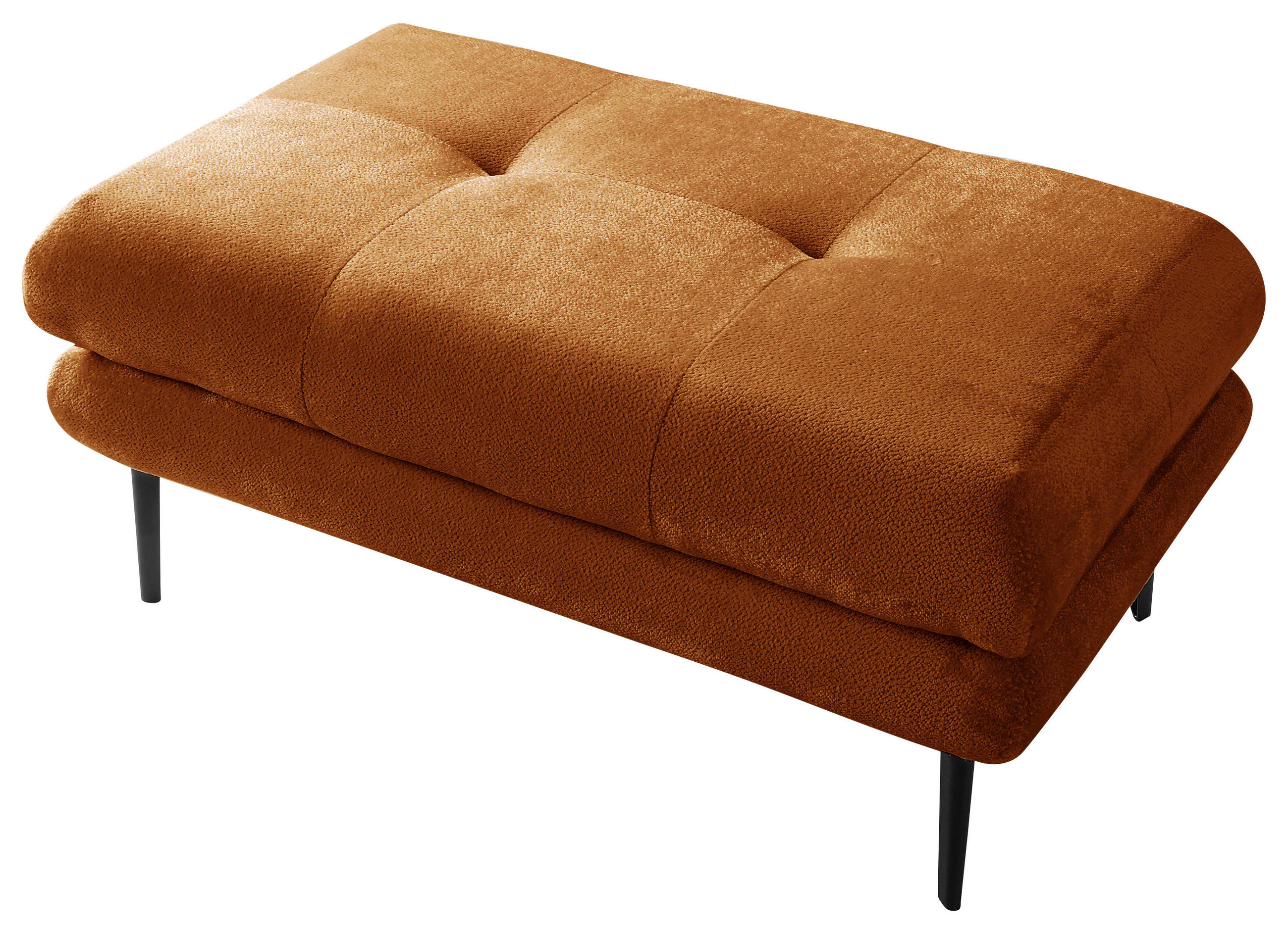 HOCKER Velours Rostfarben  - Rostfarben/Schwarz, Design, Textil/Metall (80/48/80cm) - MID.YOU