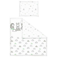 BABYBETTWÄSCHE 80/80 cm  - Weiß/Grau, Trend, Textil (80/80cm) - Patinio