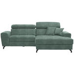 ECKSOFA in Velours Mintgrün  267/181 cm  - Schwarz/Mintgrün, Design, Textil/Metall (267/181cm) - Carryhome