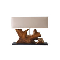 TISCHLEUCHTE 80/59/20 cm   - Beige/Schwarz, Design, Holz/Textil (80/59/20cm) - P & B