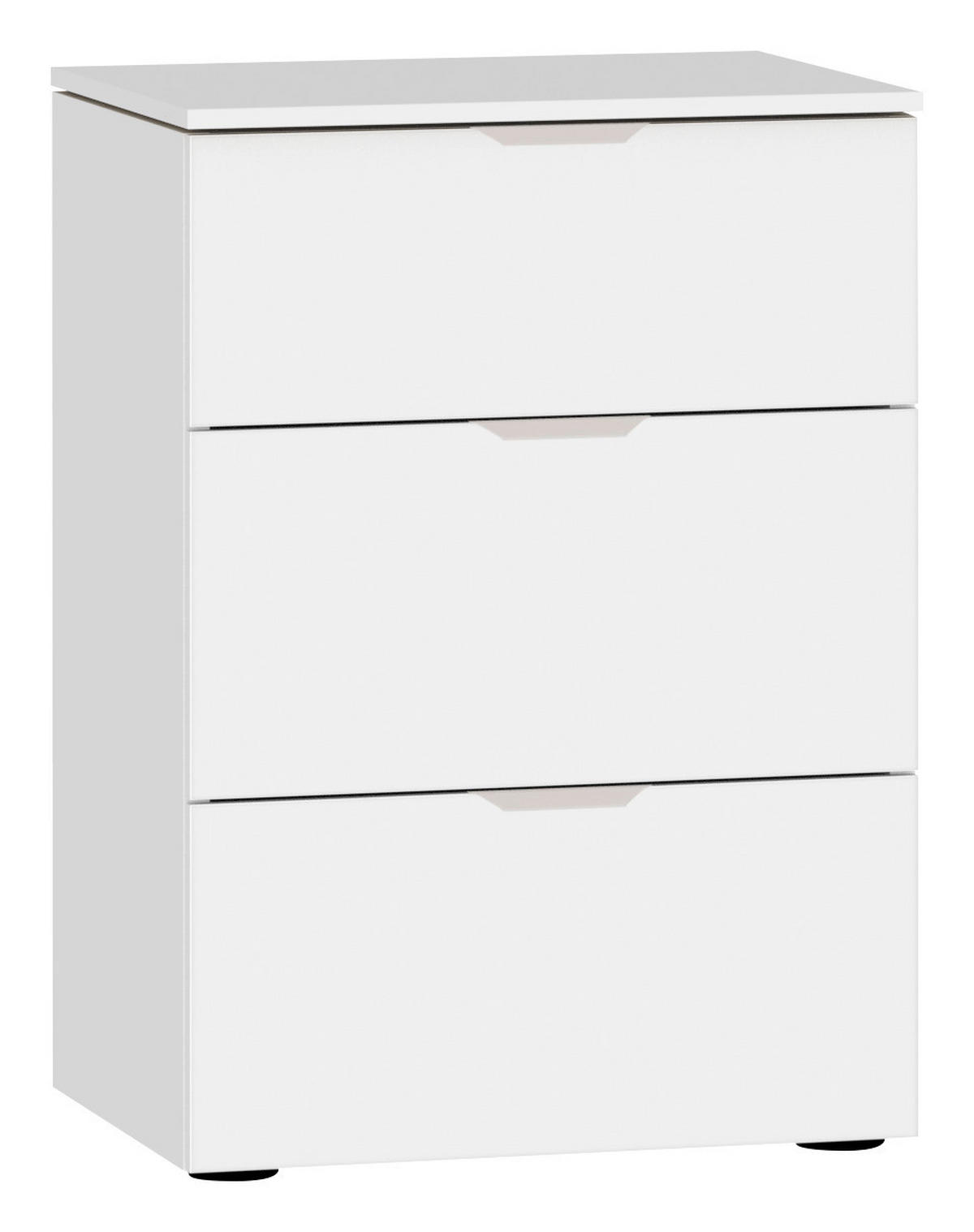 NACHTKÄSTCHEN 45/65/43 cm  in Weiss  - Weiss/Edelstahlfarben, Design, Holzwerkstoff/Kunststoff (45/65/43cm) - Jutzler
