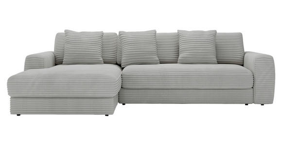 ECKSOFA Hellgrau Cord - Hellgrau/Schwarz, MODERN, Kunststoff/Textil (182/302cm) - Carryhome