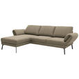 ECKSOFA  in Flachgewebe Hellbraun  175-224/255-365 cm  - Hellbraun/Schwarz, Design, Textil/Metall (175-224/255-365cm) - Dieter Knoll