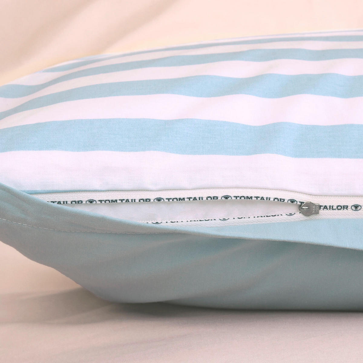 WENDEBETTWÄSCHE Perkal 155/220 cm  - Gelb/Hellblau, Basics, Textil (155/220cm) - Tom Tailor