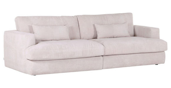 BIGSOFA Cord Creme  - Creme/Schwarz, ROMANTIK / LANDHAUS, Kunststoff/Textil (270/67/120cm) - Landscape