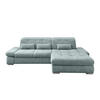 ECKSOFA Blau Chenille  - Chromfarben/Blau, Design, Textil/Metall (300/196cm) - Livetastic