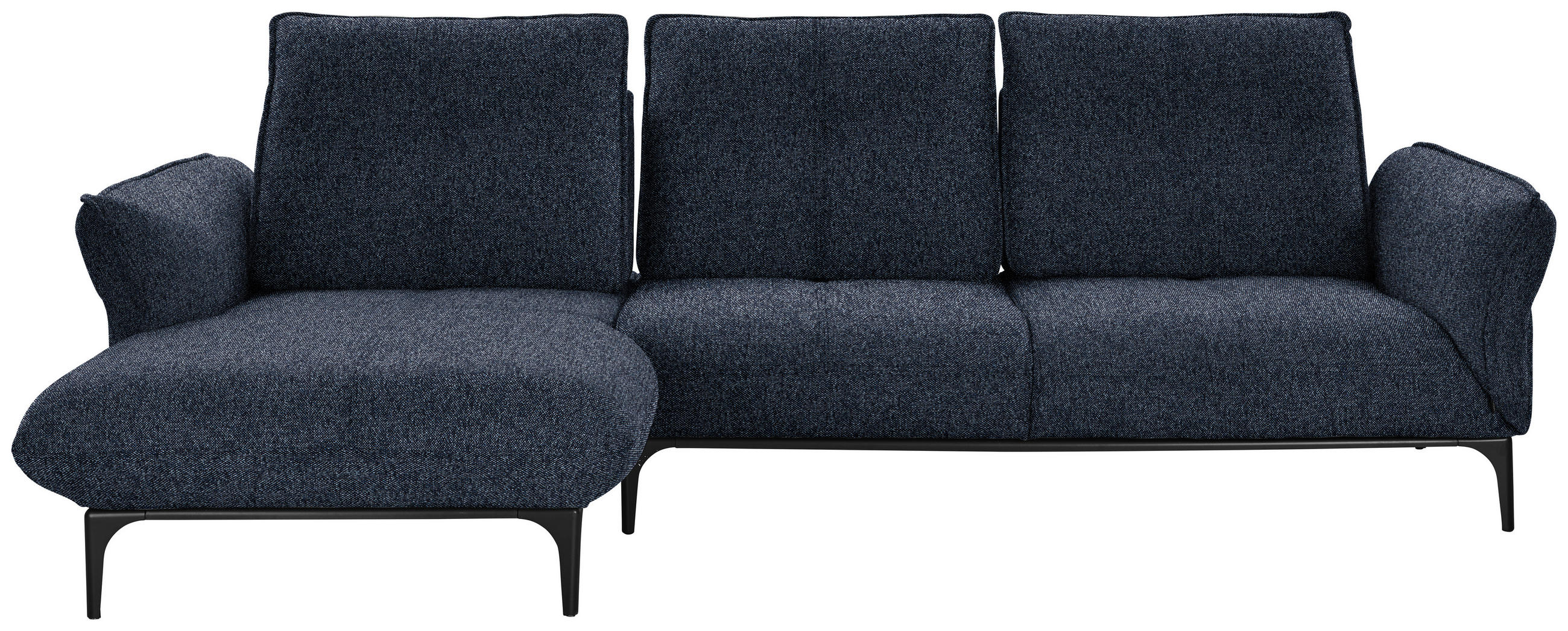ECKSOFA in Webstoff Blau  182/277 cm  - Blau/Schwarz, Natur, Textil (182/277cm) - Valnatura