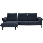 ECKSOFA in Webstoff Blau  - Blau/Schwarz, Natur, Textil (182/277cm) - Valnatura