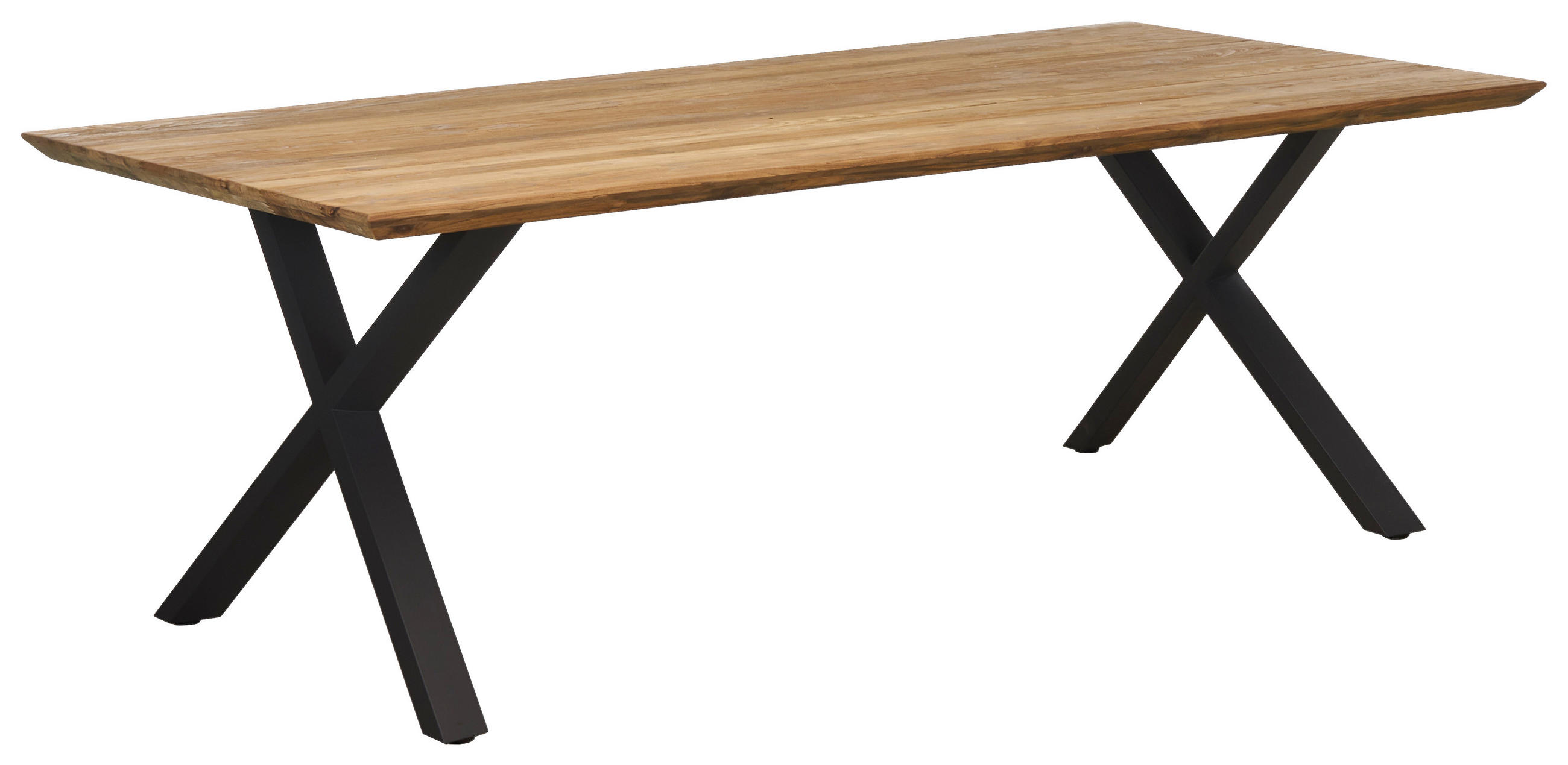 GARTENTISCH 220/100/76 cm Holz, Metall rechteckig  - Anthrazit/Teakfarben, Design, Holz/Metall (220/100/76cm) - Amatio