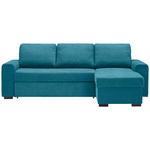 ECKSOFA inkl.Funktionen Petrol Webstoff  - Petrol/Schwarz, Design, Textil (245/160cm) - Xora