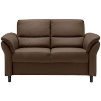 2-SITZER-SOFA in Lederlook Braun  - Schwarz/Braun, Modern, Holz/Textil (147/90/89cm) - Livetastic