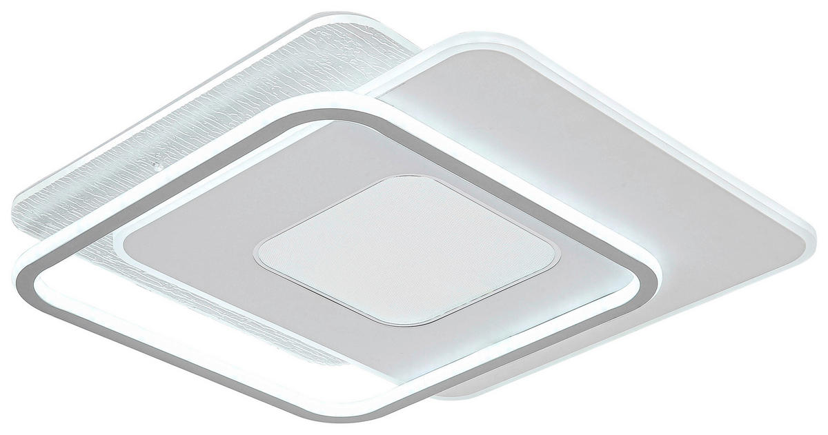 DECKENLEUCHTE 46,5/48,5/5 cm   - Chromfarben/Alufarben, Trend, Kunststoff/Metall (46,5/48,5/5cm) - Novel
