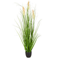 KUNSTPFLANZE Federgras 100 cm  - Creme/Schwarz, Basics, Kunststoff (100cm)