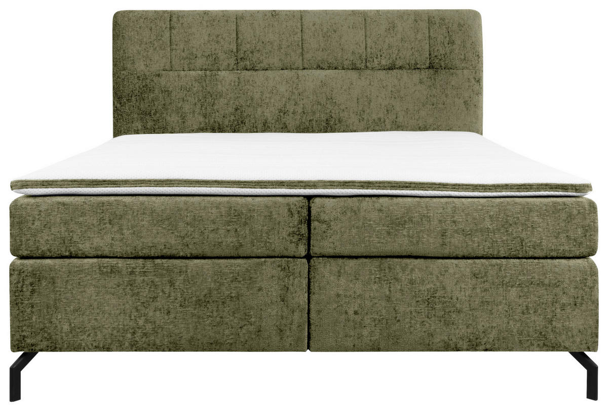 POSTELJA BOXSPRING 160 cm   x 200 cm  , tekstil zelena  - črna/zelena, Design, kovina/tekstil (160/200cm) - Esposa