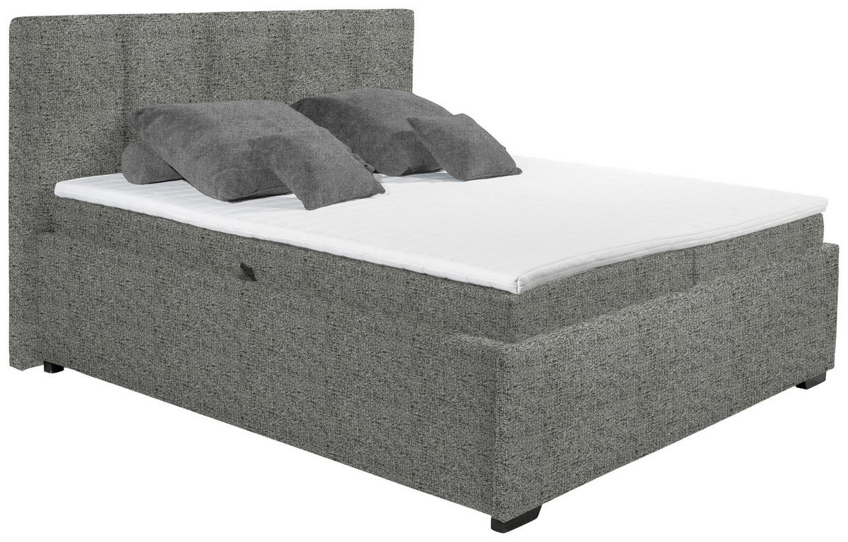 POLSTERBETT Matratze, Bettkasten, Topper Grau 180/200 cm  - Graphitfarben/Schwarz, KONVENTIONELL, Kunststoff/Textil (180/200cm) - Esposa