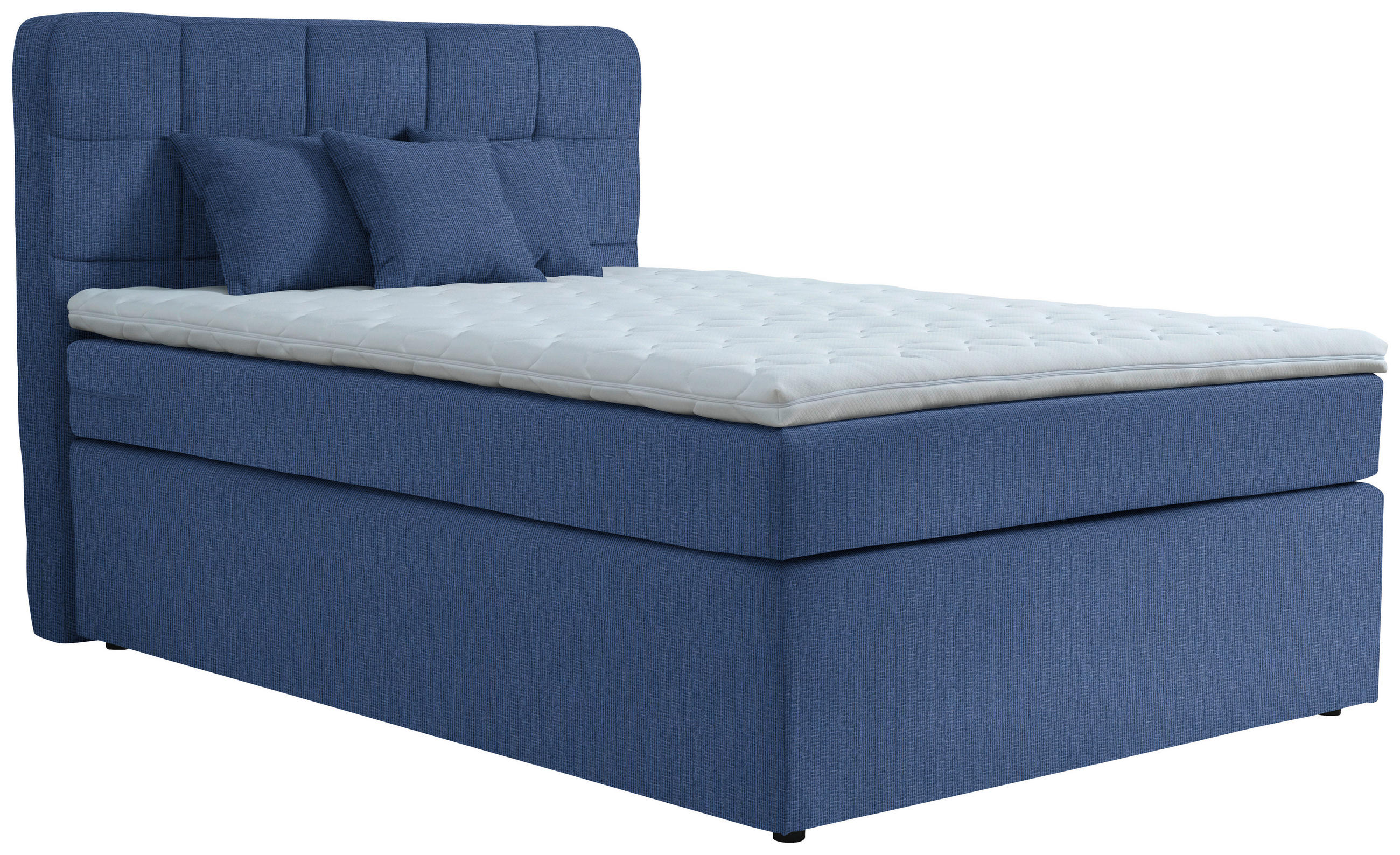 BOXSPRINGBETT 140/200 cm  in Blau  - Blau/Schwarz, KONVENTIONELL, Kunststoff/Textil (140/200cm) - Moderano