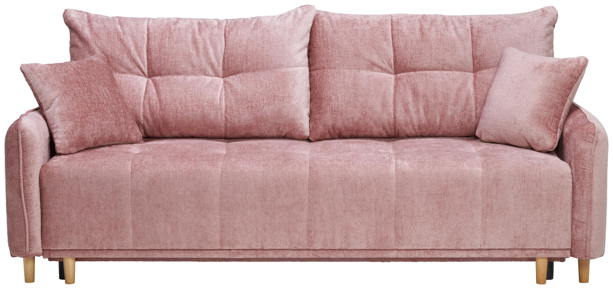 SCHLAFSOFA  in Chenille Altrosa  - Buchefarben/Altrosa, Design, Holz/Textil (217/97/101cm) - Carryhome
