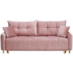 SCHLAFSOFA  in Chenille Altrosa  - Buchefarben/Altrosa, Design, Holz/Textil (217/97/101cm) - Carryhome
