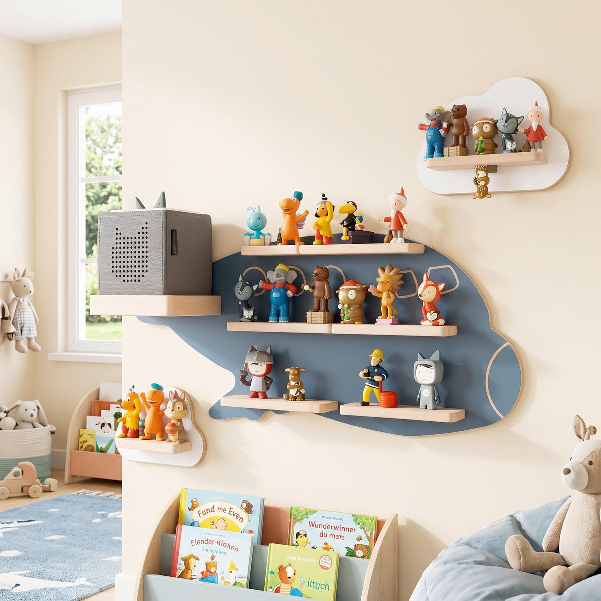 KINDERREGAL  - Blau/Weiss, Modern, Holzwerkstoff (60/30/19cm) - Livetastic
