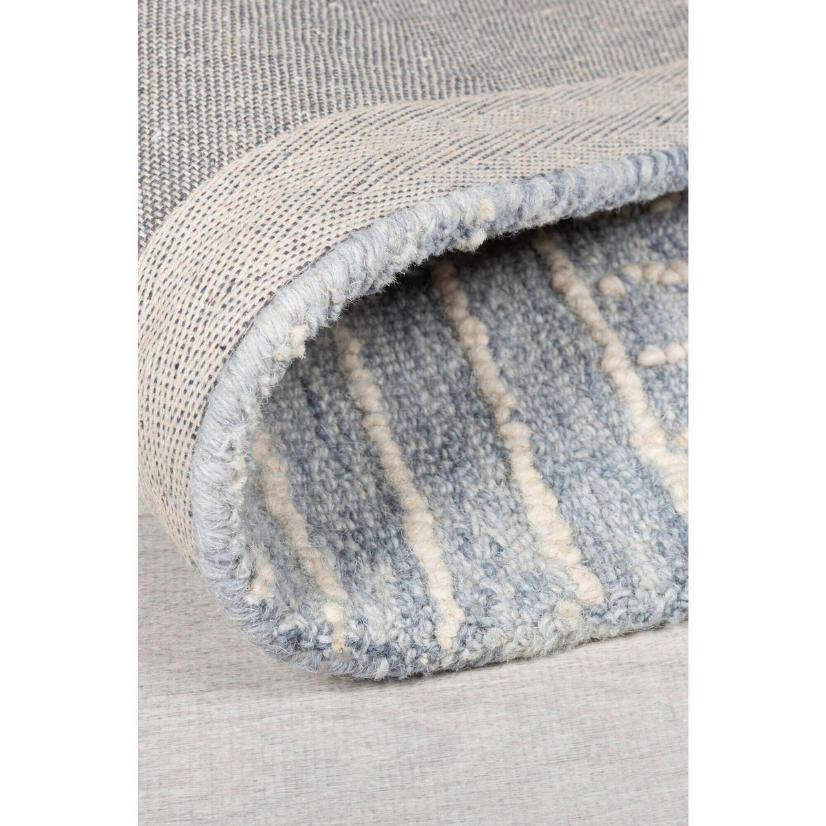 WOLLTEPPICH 80/150 cm ABSTRACT CHECK Blau  - Blau, KONVENTIONELL, Textil (80/150cm)