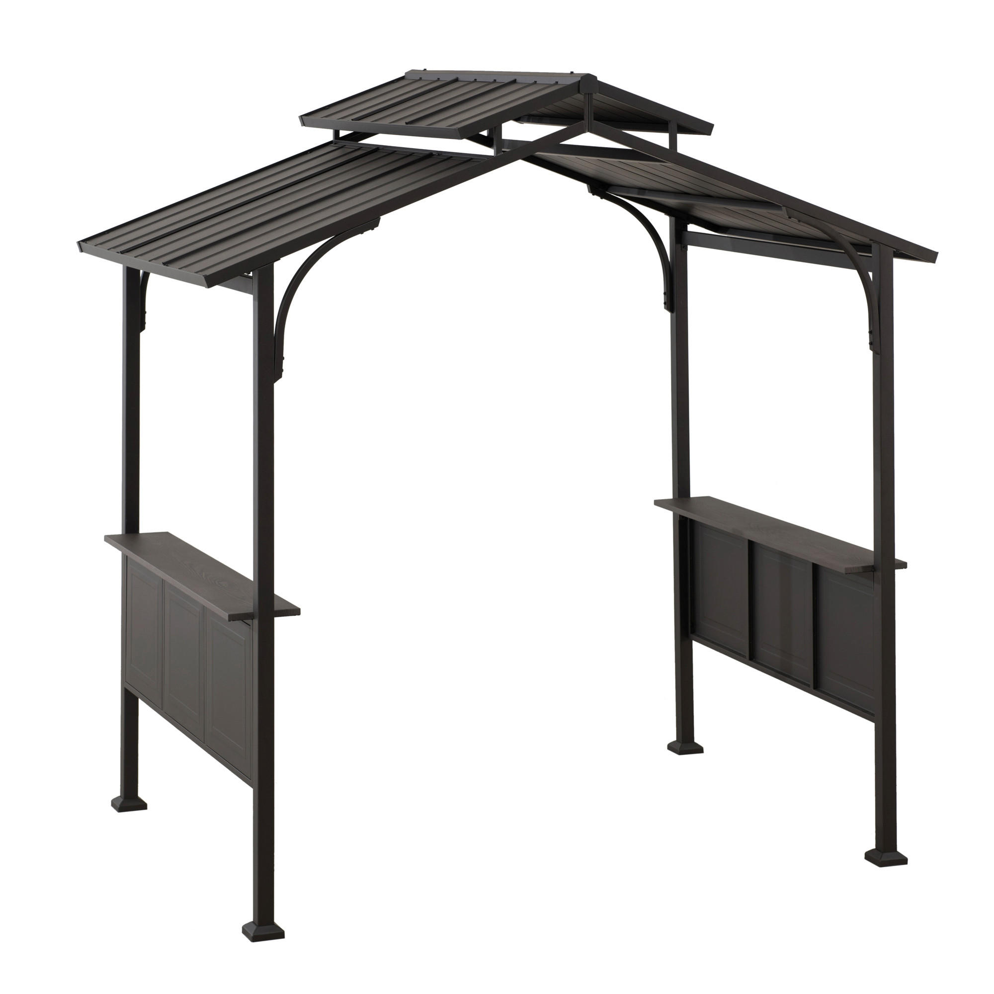 PAVILLON 244/242/152,2 cm Stahl  - Dunkelbraun, Basics, Metall (244/242/152,2cm) - Modante