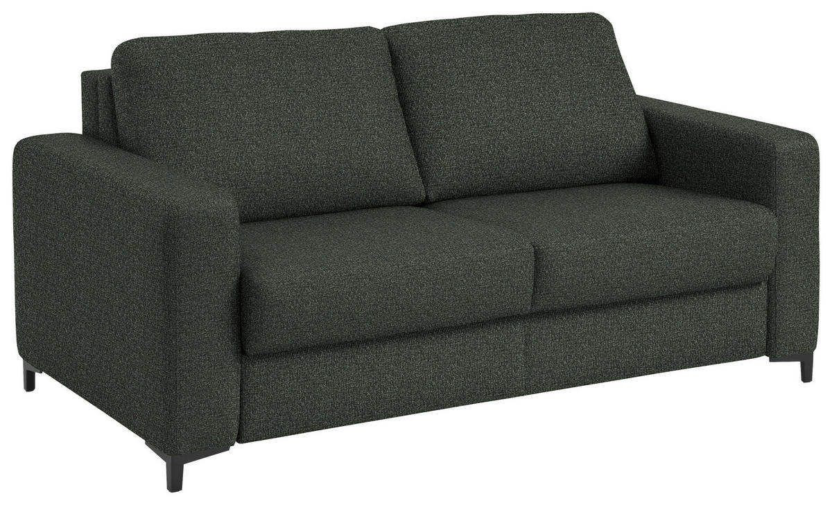 SCHLAFSOFA  in Webstoff Dunkelgrün  - Dunkelgrün/Schwarz, KONVENTIONELL, Textil/Metall (196/87/103cm) - Dieter Knoll