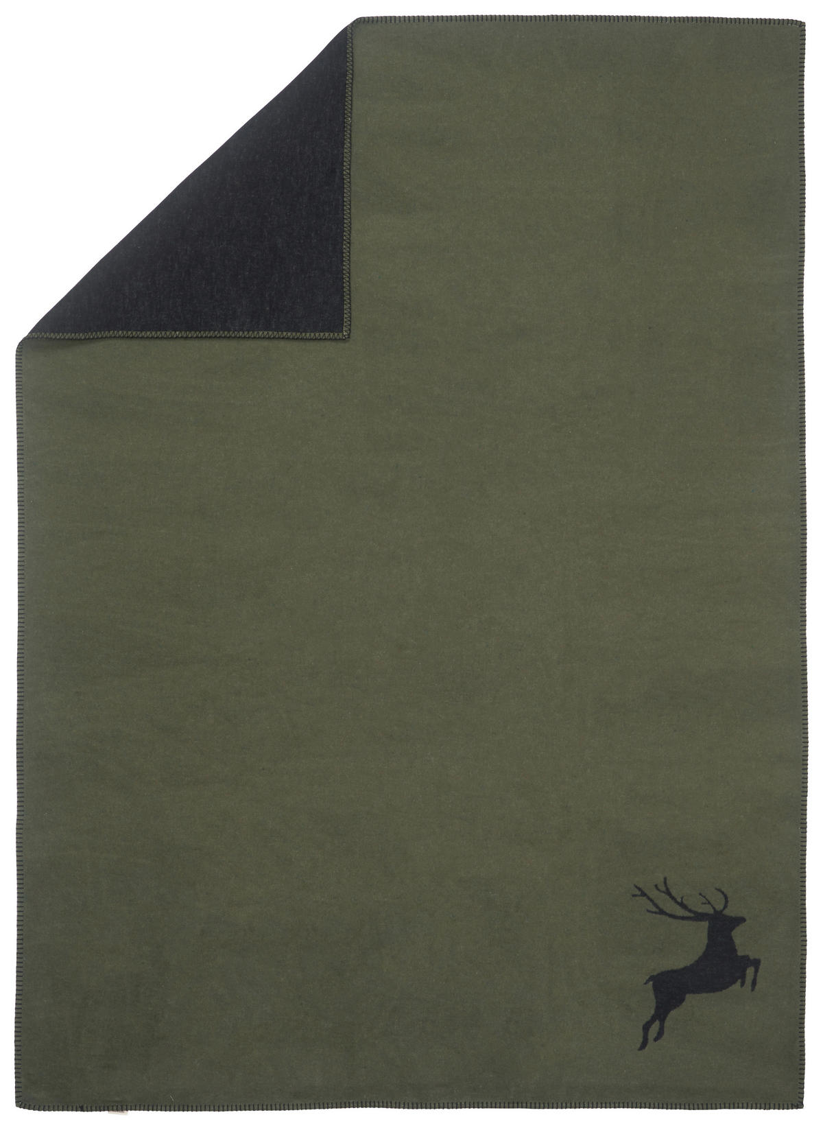 DOMÁCÍ DEKA, bavlna, 140/200 cm - olivově zelená, Konvenční, textil (140/200cm) - David Fussenegger