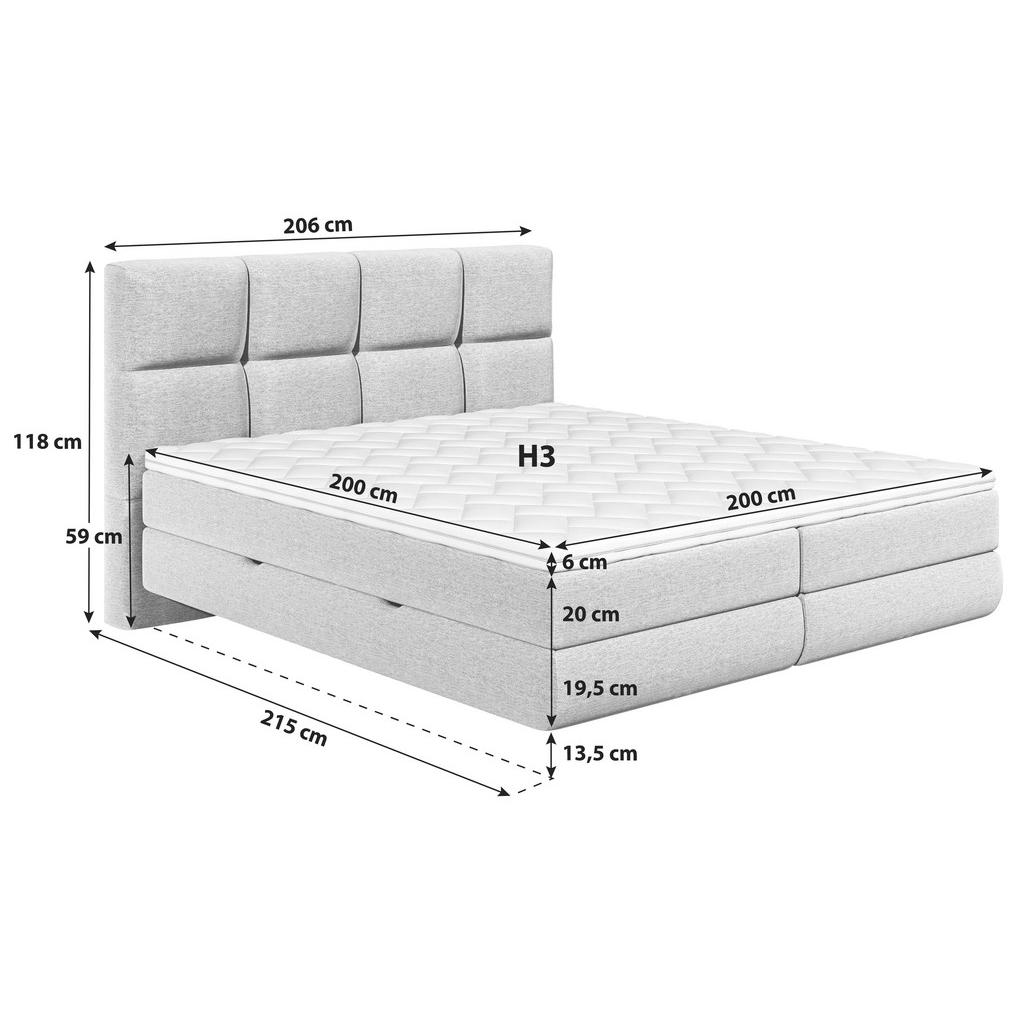 Thumbnail - Mid.you Polsterbett, Beige, Textil, H3, Höhe ca. 20 cm, 200x200 cm, Bettkasten, Topper durchgehend, Schlafzimmer, Betten...