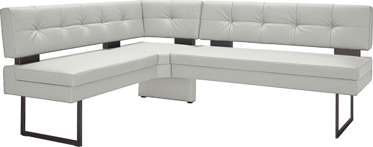 ECKBANK 158/200 cm  in Hellgrau  - Hellgrau/Schwarz, Design, Textil/Metall (158/200cm) - Dieter Knoll