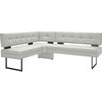 ECKBANK 158/200 cm  in Hellgrau  - Hellgrau/Schwarz, Design, Textil/Metall (158/200cm) - Dieter Knoll