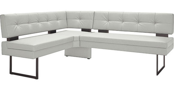 ECKBANK 158/200 cm  in Hellgrau  - Hellgrau/Schwarz, Design, Textil/Metall (158/200cm) - Dieter Knoll