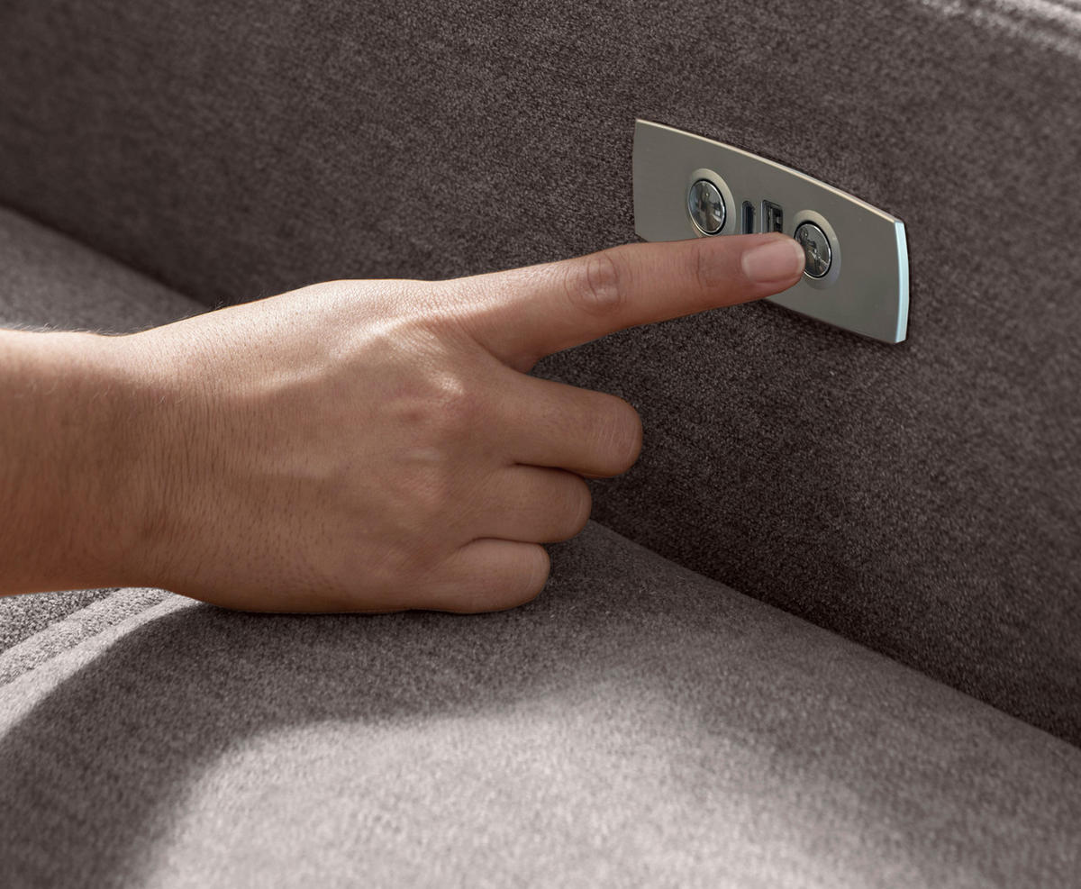 ECKSOFA VICARI Braun Mikrofaser Kopfteilverstellung, Sitzvorzug  - Schwarz/Braun, MODERN, Textil/Metall (185/292cm) - Livetastic