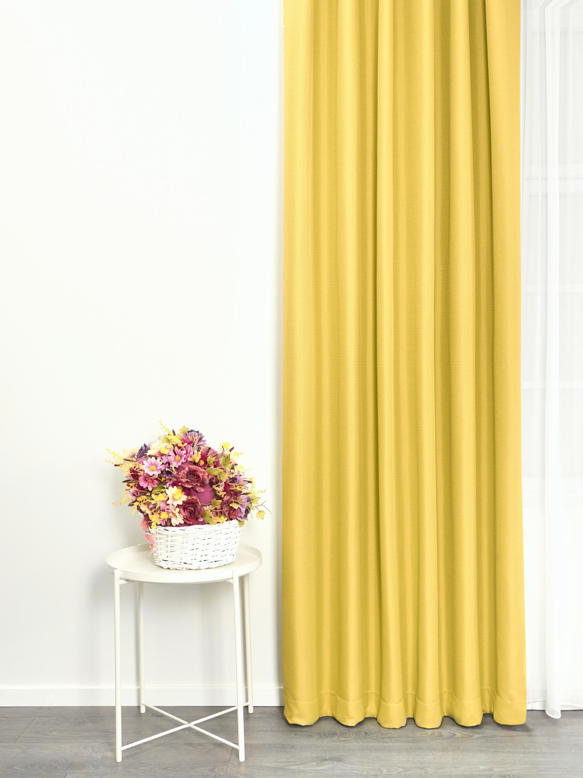 MATERIAL TEXTIL DECORATIV opac  - galben, Basics, textil (275cm)