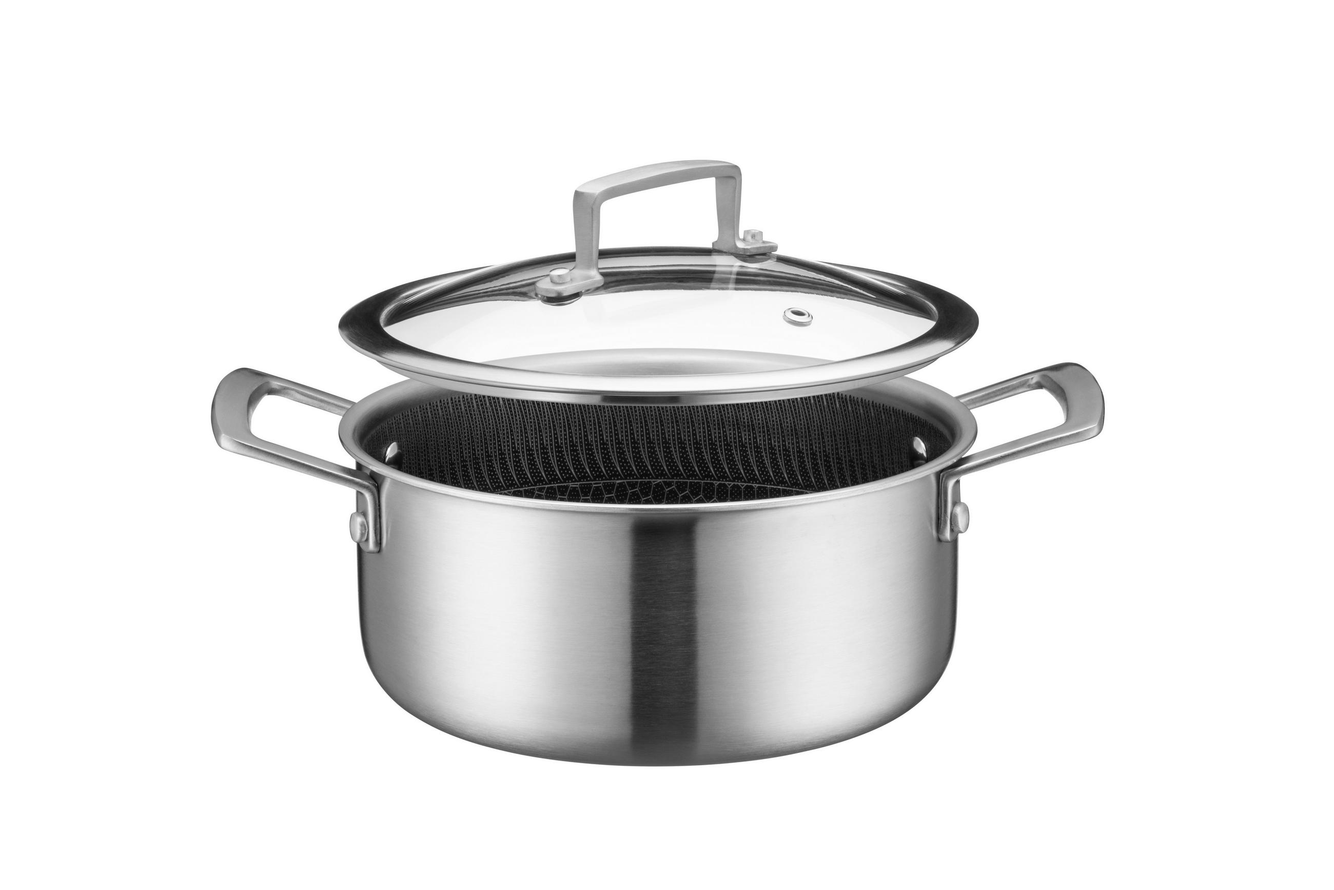 KOCHTOPF HESTIA KERAMIK 2,8 l  - Silberfarben/Schwarz, Basics, Metall (20/15cm) - Mäser