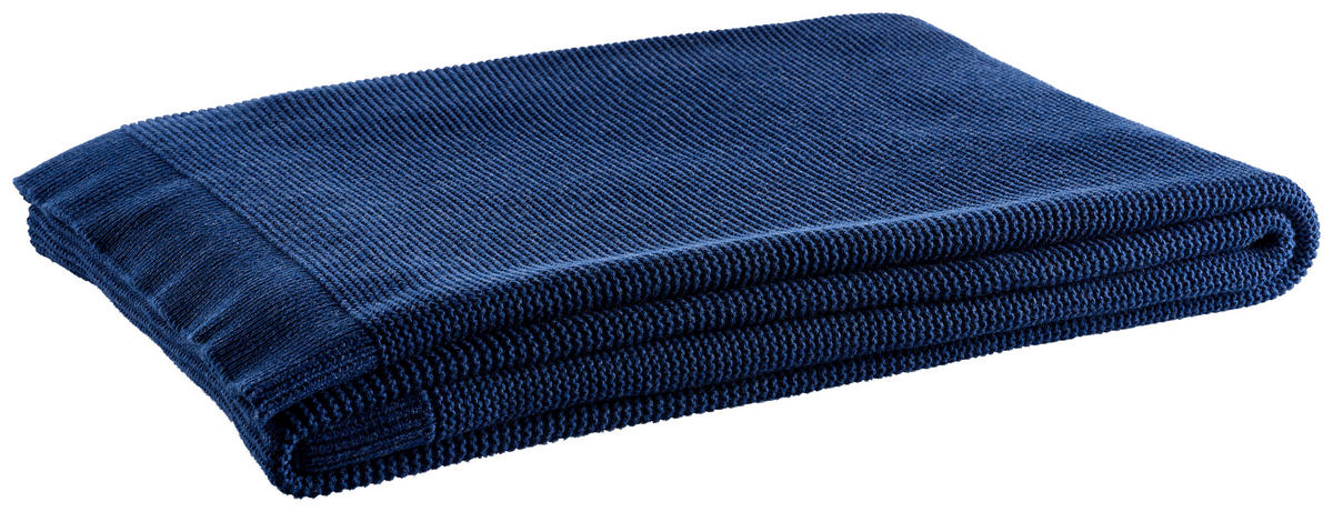 DOMÁCÍ DEKA, bavlna, 150/200 cm - tmavě modrá, Basics, textil (150/200cm) - Dieter Knoll