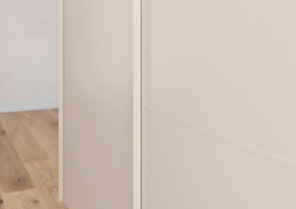 SCHWEBETÜRENSCHRANK in Champagner  - Champagner/Beige, Konventionell, Glas/Holzwerkstoff (162/223/68cm) - Novel