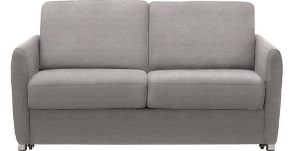 SOFA in Flachgewebe Taupe - Taupe/Chromfarben, KONVENTIONELL, Textil (162/86/97cm) - Novel