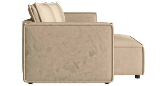 WOHNLANDSCHAFT Beige Webstoff  - Beige/Schwarz, MODERN, Kunststoff/Textil (153/350/153cm) - Xora