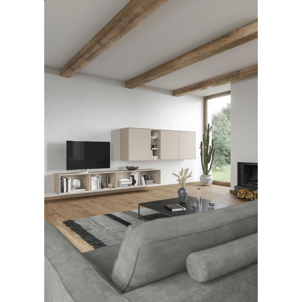 Thumbnail - Celina Home Wohnwand, Sand, Glas, Holzwerkstoff, 3,8 Fächer, 350x150x37.4 cm, individuell planbar, Beimöbel erhältlich, ...